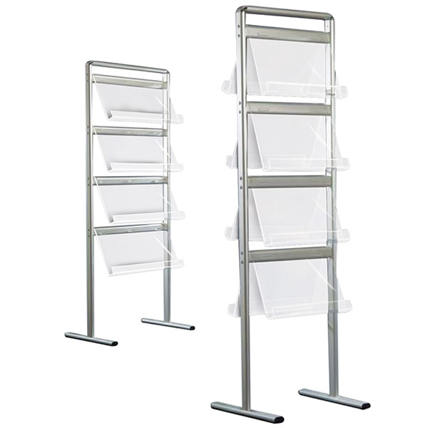 Brochure Stand Set 8 up to 32 x A4 Display White Light Display